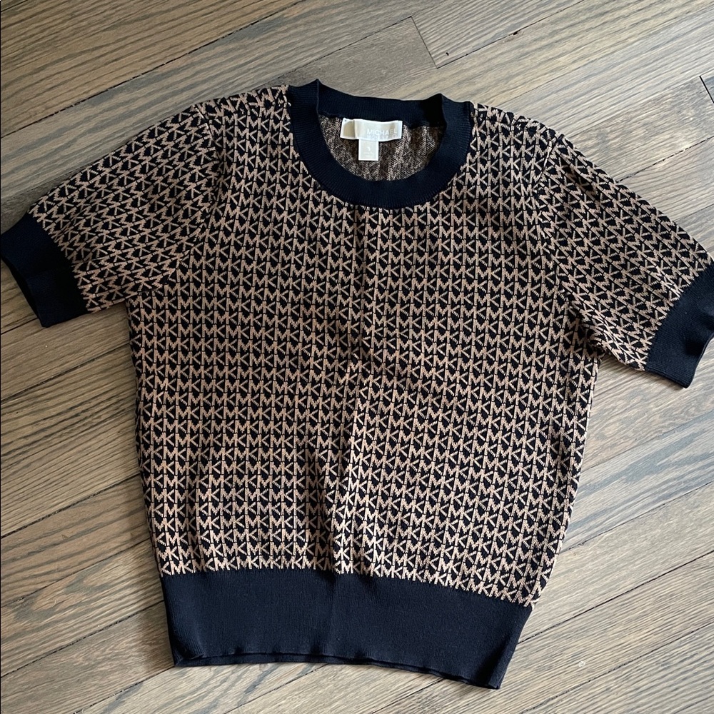 Michael Kors Black and Brown Knit Sweater